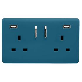 Ocean Blue Wiring Accessories Trendi Decorative Screwless
